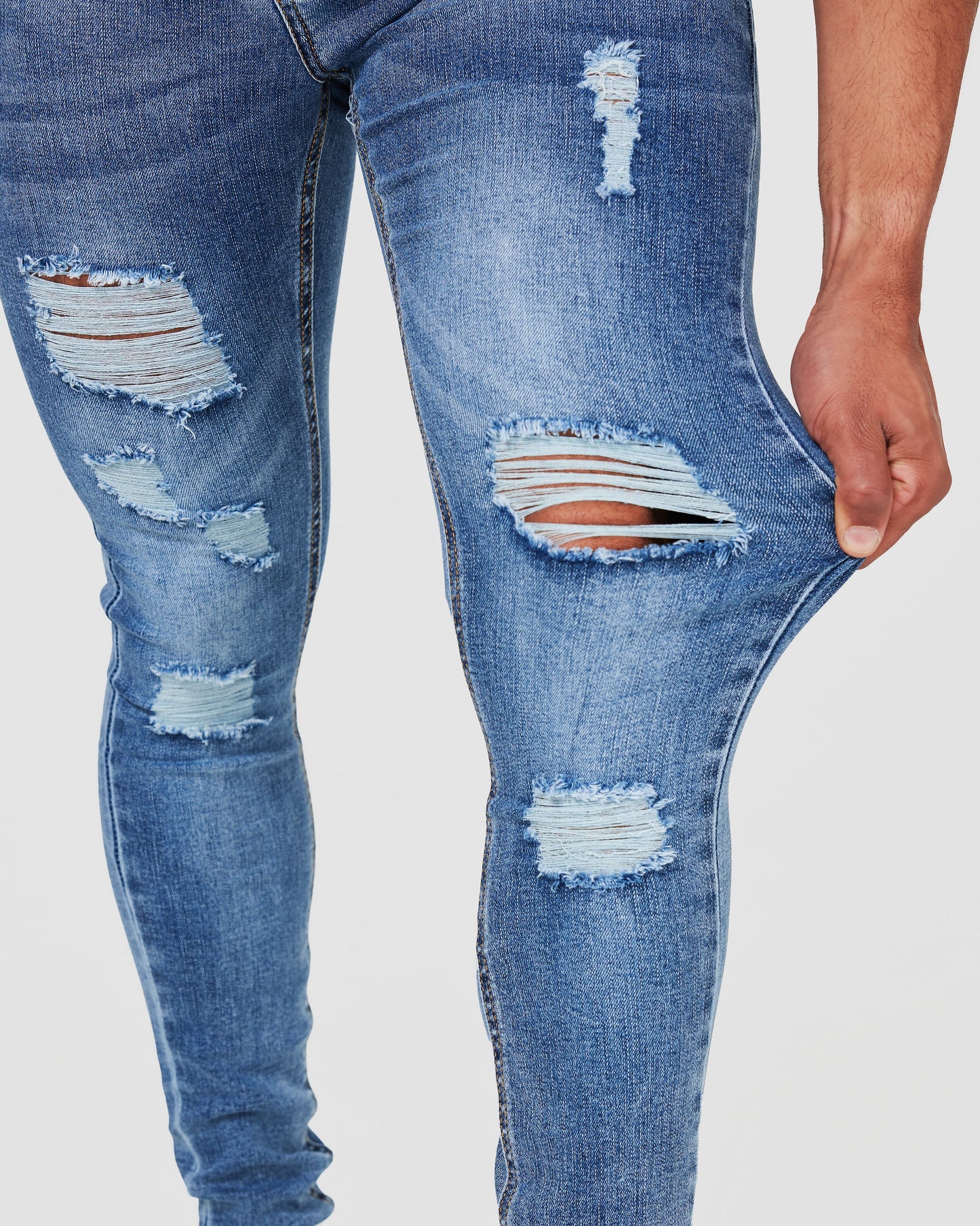 Blue Ripped Skinny Fit Jeans