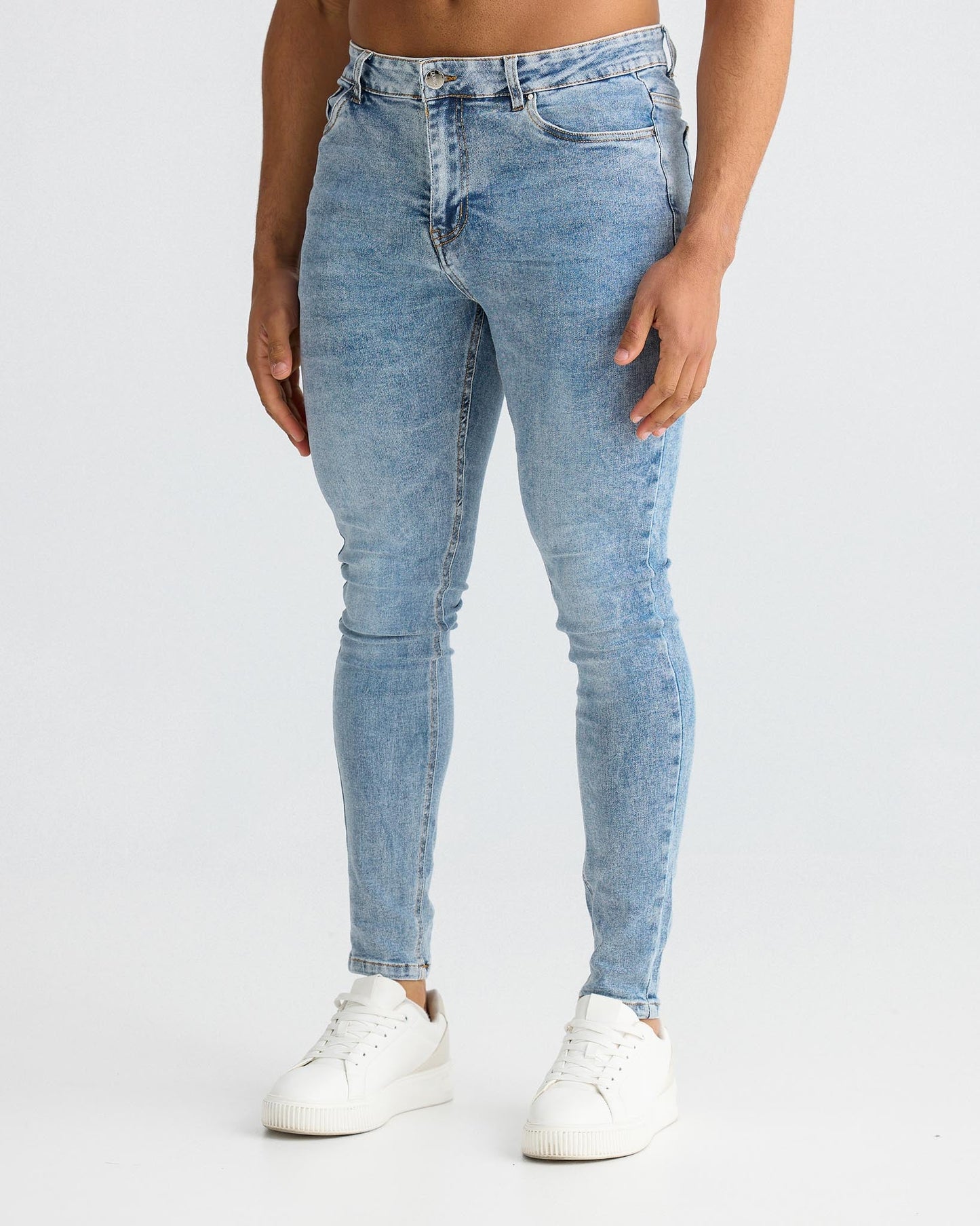 Washed Blue Skinny Fit Jeans