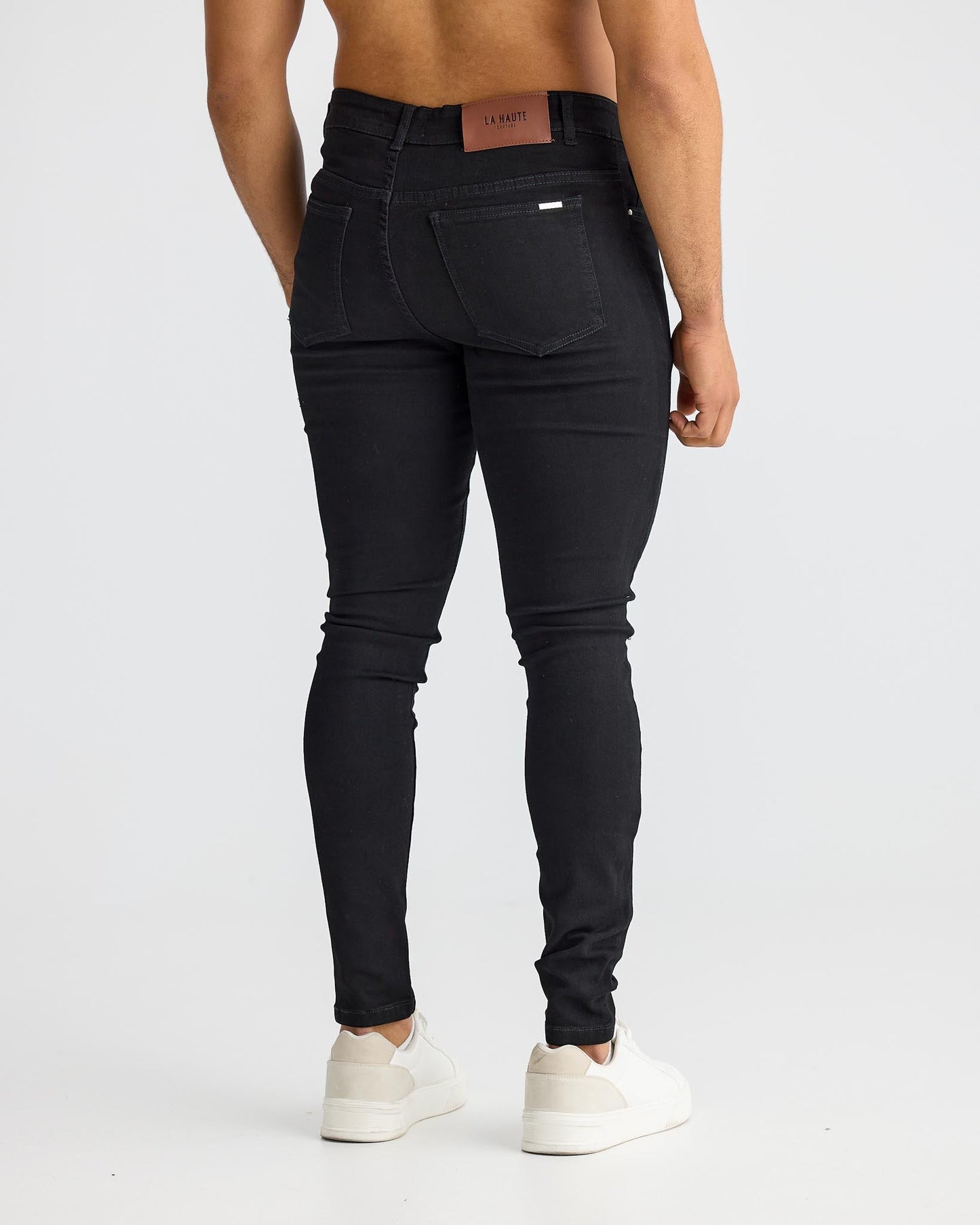 Black Destroyed Knee Skinny Fit Jeans