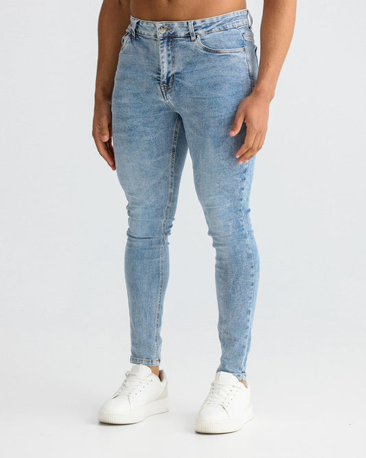Washed Blue Skinny Fit Jeans